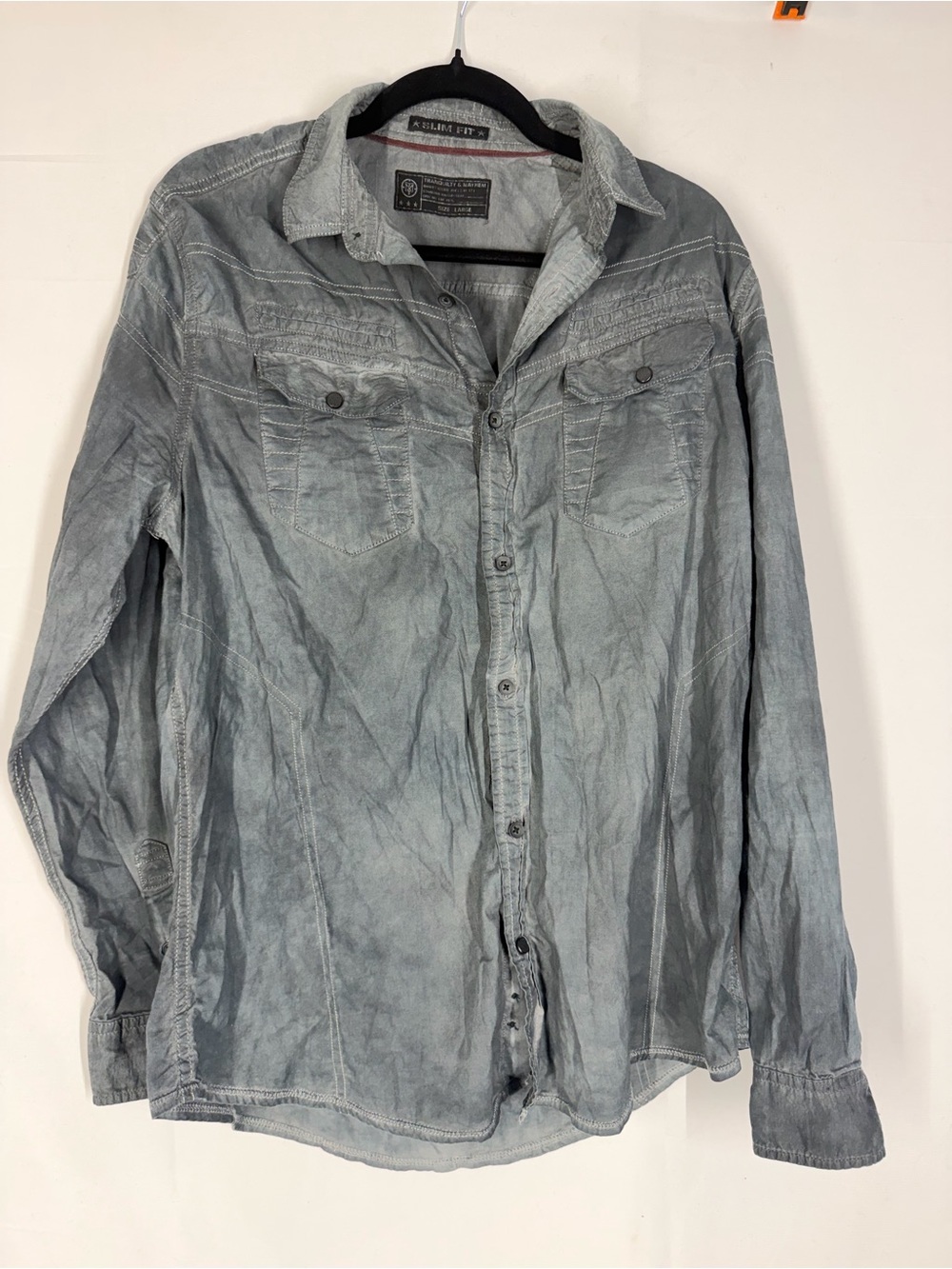 Tranquility by Colorado Clothing Gray Slim Fit Button-Up Shirt
